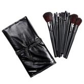 pincel de maquiagem profissional com bolsa de couro18 uni